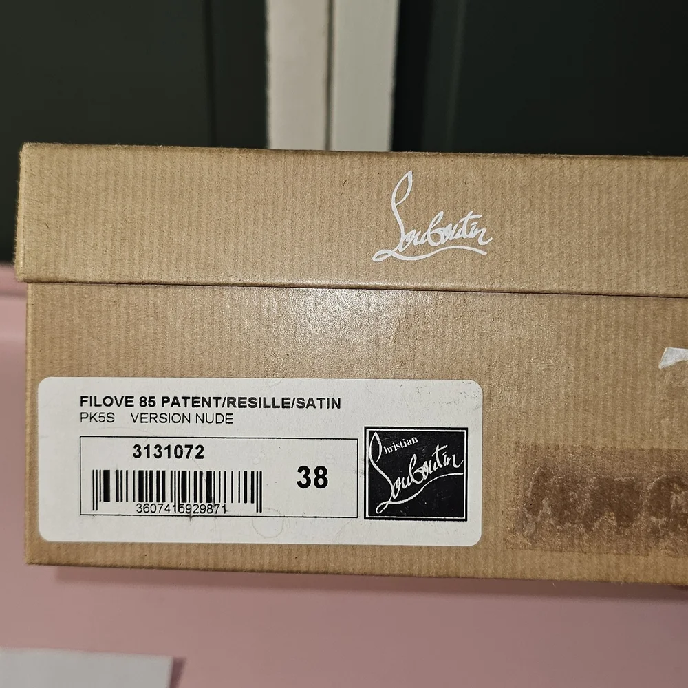 Christian Louboutin Tan Stiletto Heels with Bow Detail - Picture 8 of 9